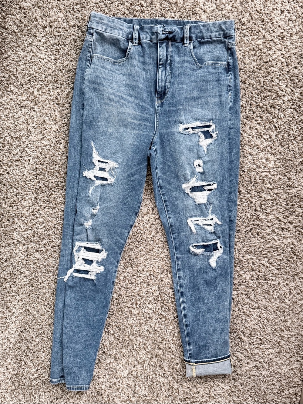 American Eagle Outfitters Ripped Light Blue Skinny Jeans